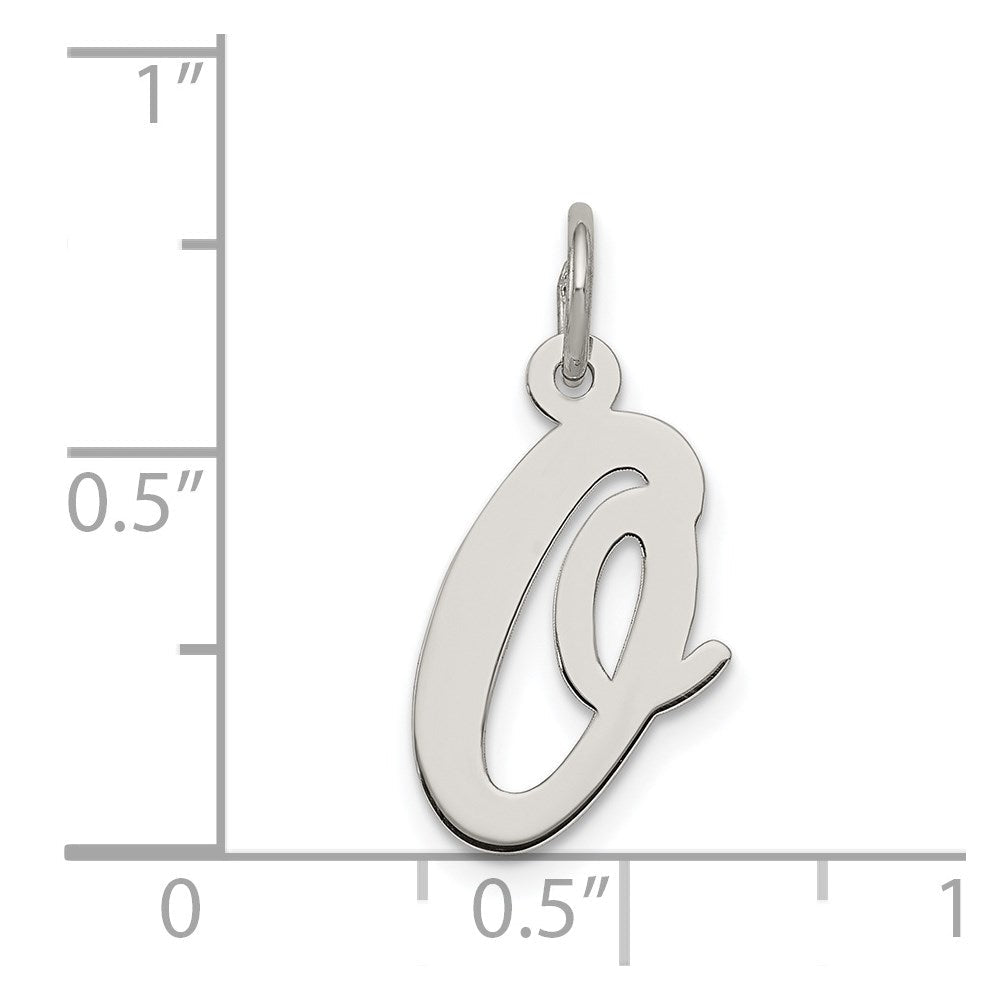 Sterlingsilber Rhodiniert Schreibschrift Buchstabe O Initiale Charm