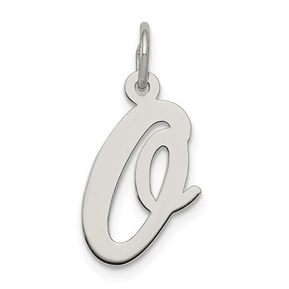 Sterlingsilber Rhodiniert Schreibschrift Buchstabe O Initiale Charm