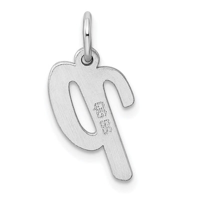 Sterlingsilber Rhodiniert Schreibschrift Buchstabe P Initiale Charm