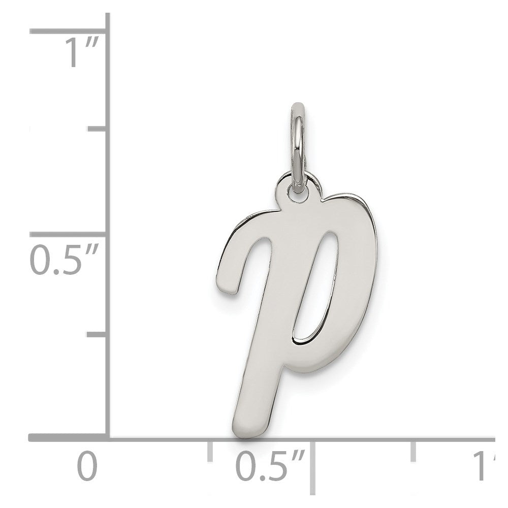 Sterlingsilber Rhodiniert Schreibschrift Buchstabe P Initiale Charm