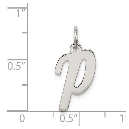 Sterlingsilber Rhodiniert Schreibschrift Buchstabe P Initiale Charm