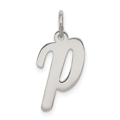 Sterlingsilber Rhodiniert Schreibschrift Buchstabe P Initiale Charm