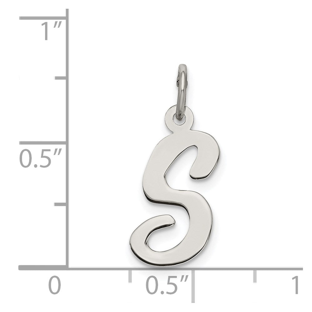 Sterlingsilber Rhodiniert Schreibschrift Buchstabe S Initiale Charm