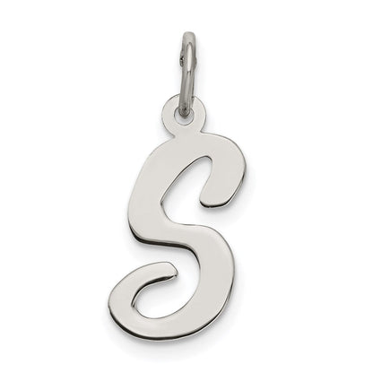 Sterlingsilber Rhodiniert Schreibschrift Buchstabe S Initiale Charm