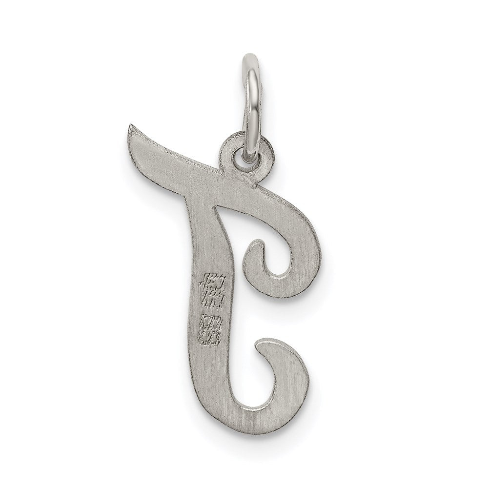 Sterlingsilber Rhodiniert Schreibschrift Buchstabe T Initiale Charm