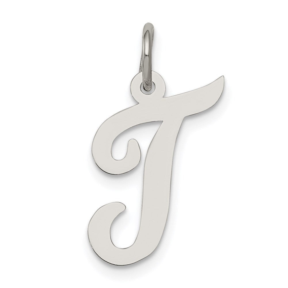Sterlingsilber Rhodiniert Schreibschrift Buchstabe T Initiale Charm