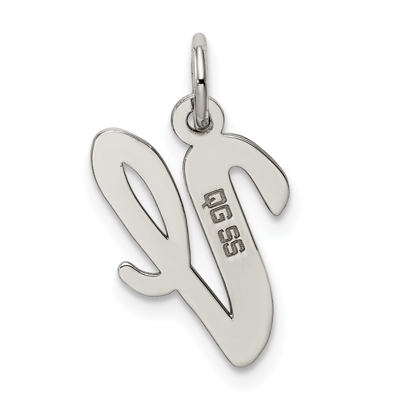 Sterlingsilber Rhodiniert Schreibschrift Buchstabe V Initiale Charm