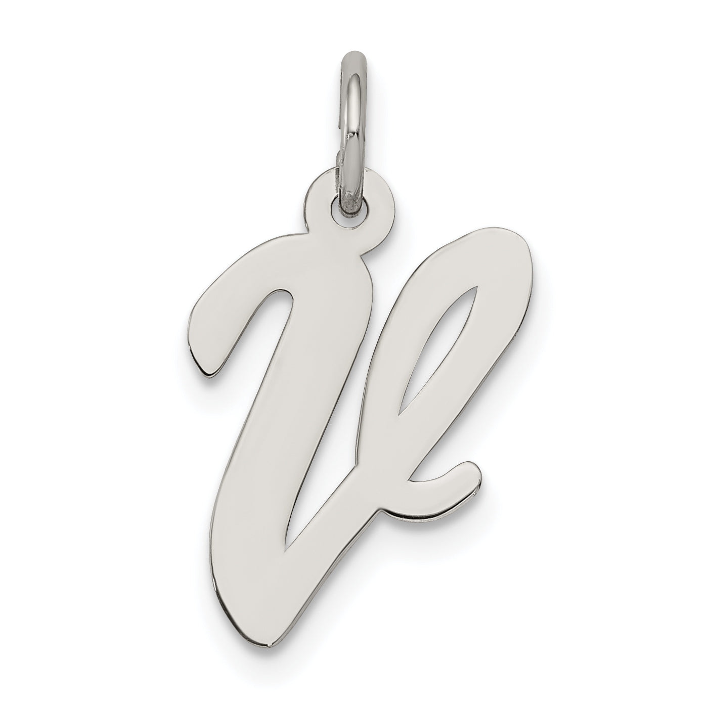 Sterlingsilber Rhodiniert Schreibschrift Buchstabe V Initiale Charm