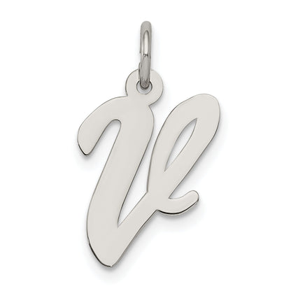 Sterlingsilber Rhodiniert Schreibschrift Buchstabe V Initiale Charm