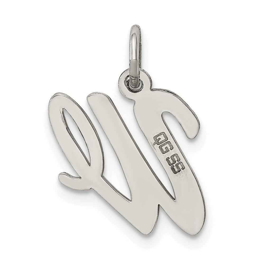 Sterlingsilber Rhodiniert Schreibschrift Buchstabe W Initiale Charm