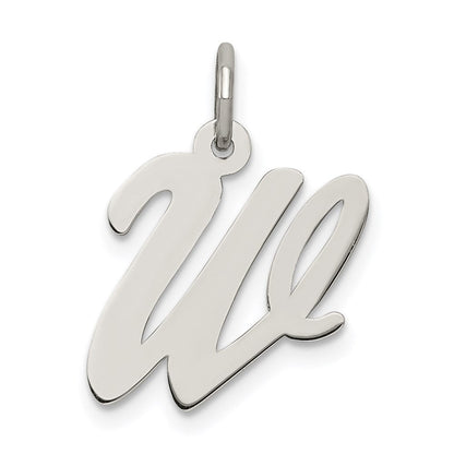 Sterlingsilber Rhodiniert Schreibschrift Buchstabe W Initiale Charm