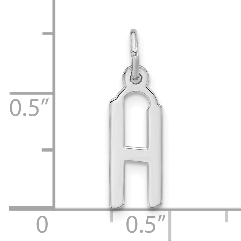 Sterlingsilber Poliert Mittel Schräg Block Initiale H Charm