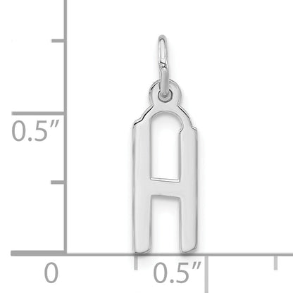 Sterlingsilber Poliert Mittel Schräg Block Initiale H Charm