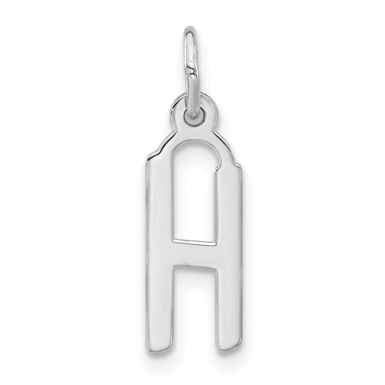 Sterlingsilber Poliert Mittel Schräg Block Initiale H Charm