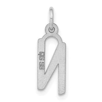 Sterlingsilber Poliert Mittel Schräg Block Initiale N Charm