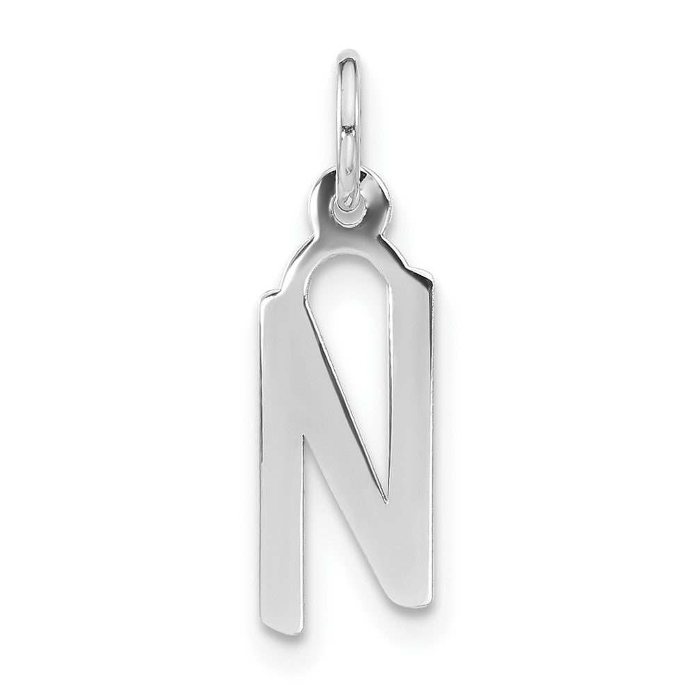 Sterlingsilber Poliert Mittel Schräg Block Initiale N Charm