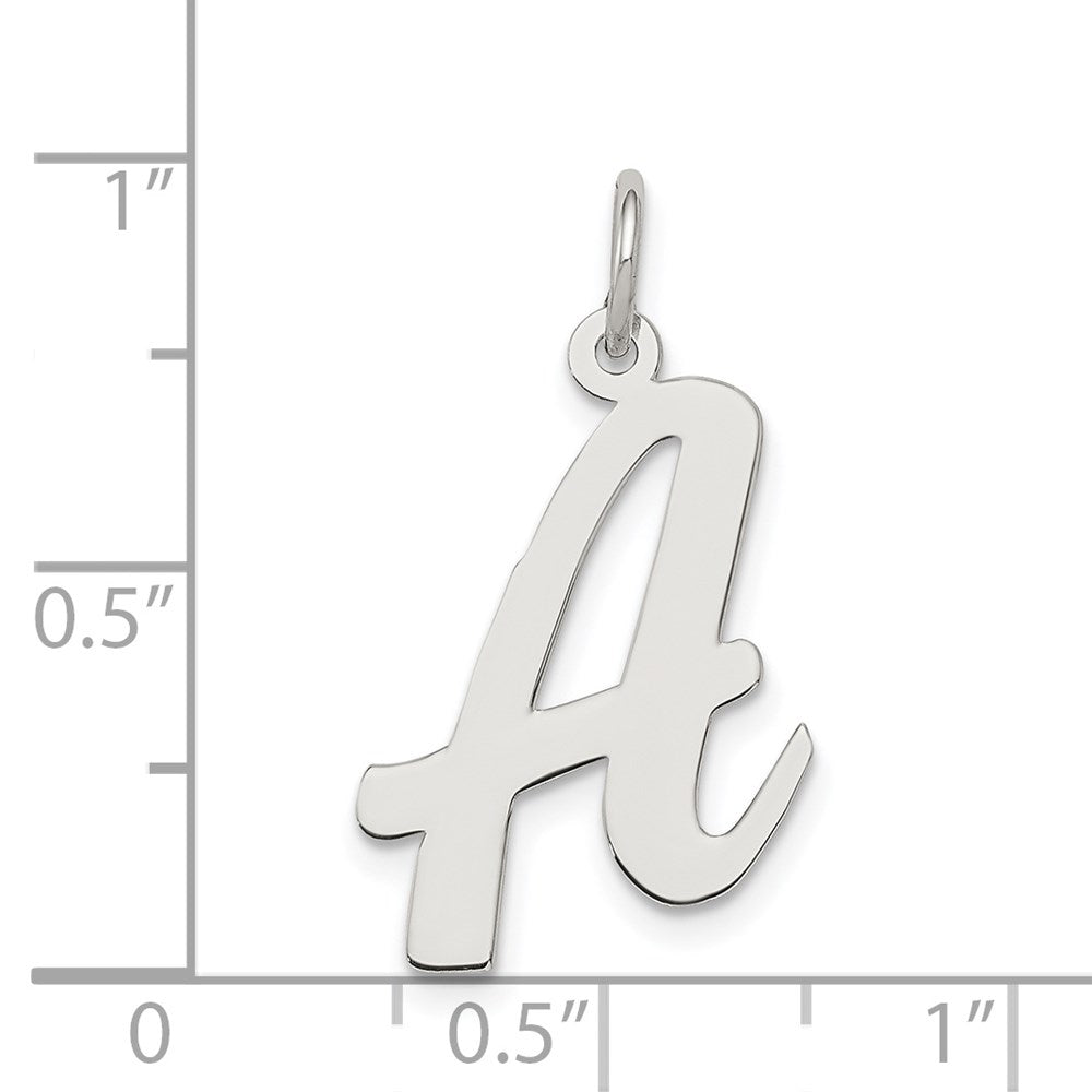 Sterlingsilber Rhodiniert Schreibschrift Buchstabe A Initiale Charm