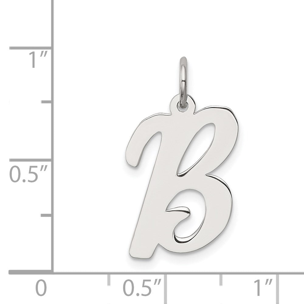 Sterlingsilber Rhodiniert Schreibschrift Buchstabe B Initiale Charm