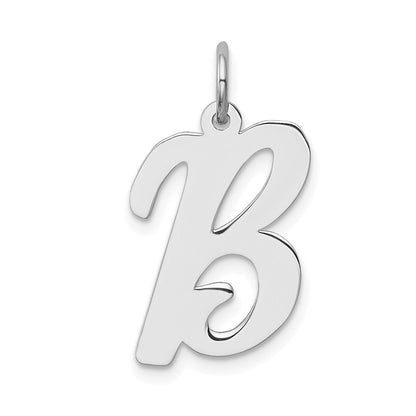 Sterlingsilber Rhodiniert Schreibschrift Buchstabe B Initiale Charm