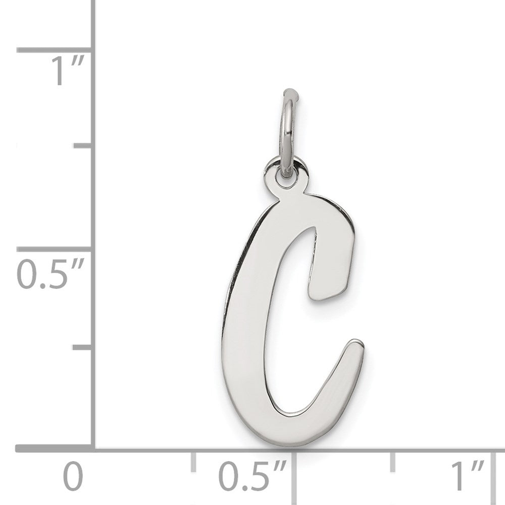 Sterlingsilber Rhodiniert Schreibschrift Buchstabe C Initiale Charm