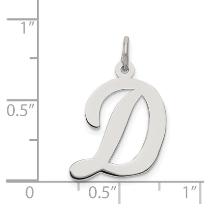 Sterlingsilber Rhodiniert Schreibschrift Buchstabe D Initiale Charm