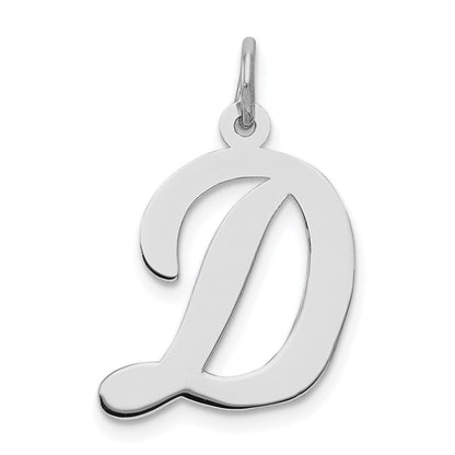 Sterlingsilber Rhodiniert Schreibschrift Buchstabe D Initiale Charm