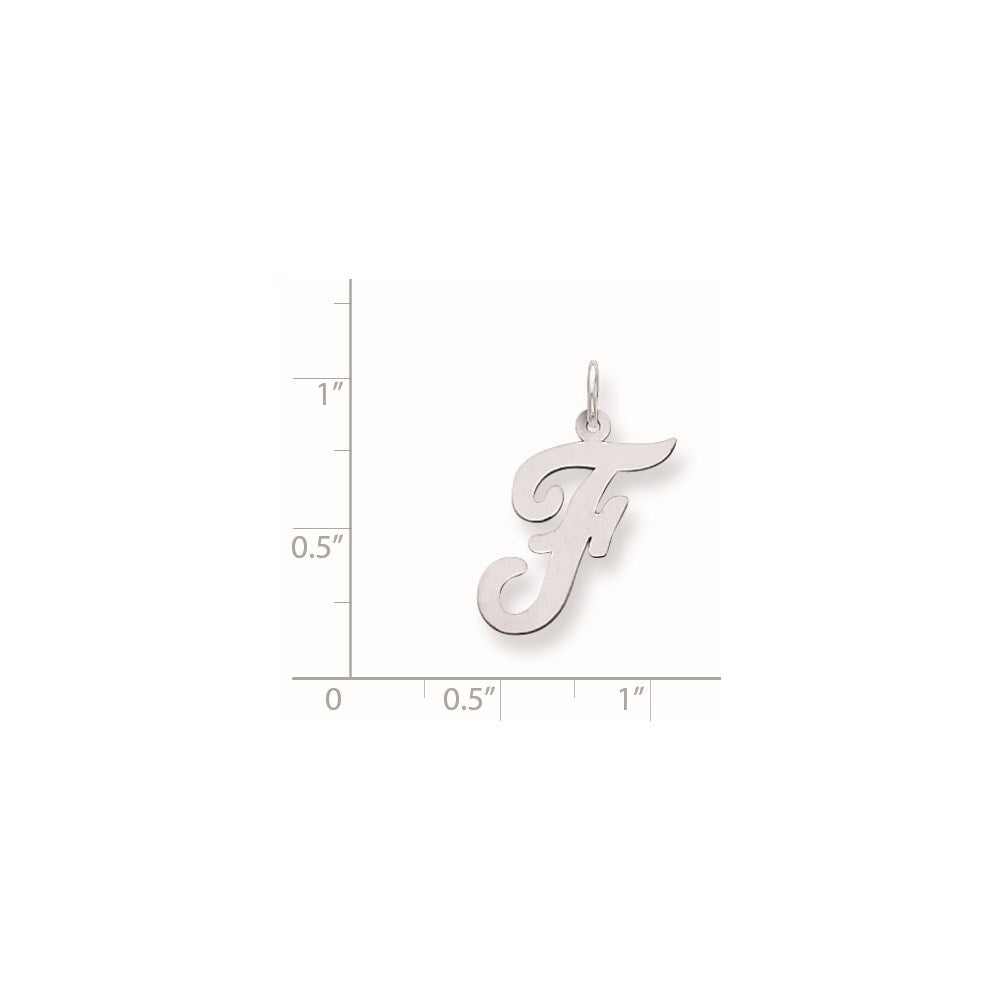 Sterlingsilber Rhodiniert Schreibschrift Buchstabe F Initiale Charm