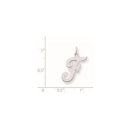 Sterlingsilber Rhodiniert Schreibschrift Buchstabe F Initiale Charm