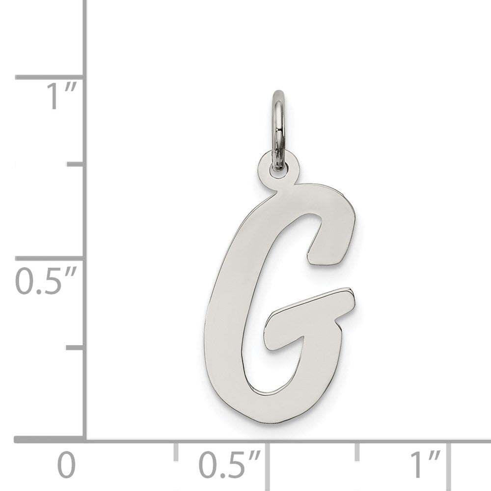 Sterlingsilber Rhodiniert Schreibschrift Buchstabe G Initiale Charm