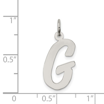 Sterlingsilber Rhodiniert Schreibschrift Buchstabe G Initiale Charm