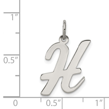 Sterlingsilber Rhodiniert Schreibschrift Buchstabe H Initiale Charm