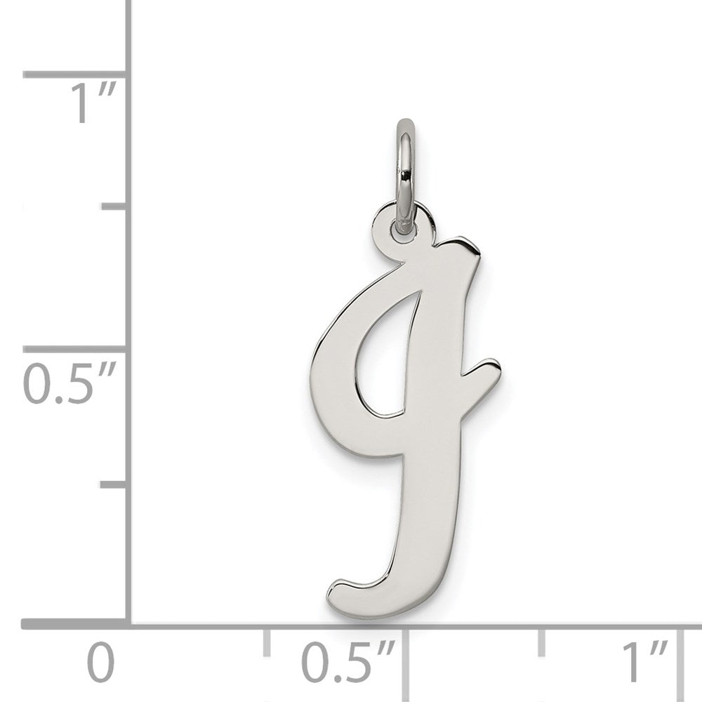 Sterlingsilber Rhodiniert Schreibschrift Buchstabe I Initiale Charm