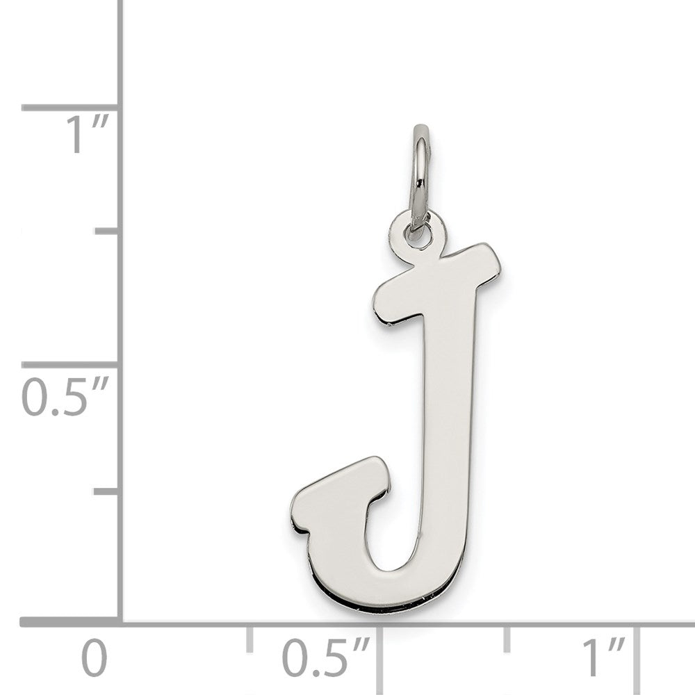 Sterlingsilber Rhodiniert Schreibschrift Buchstabe J Initiale Charm