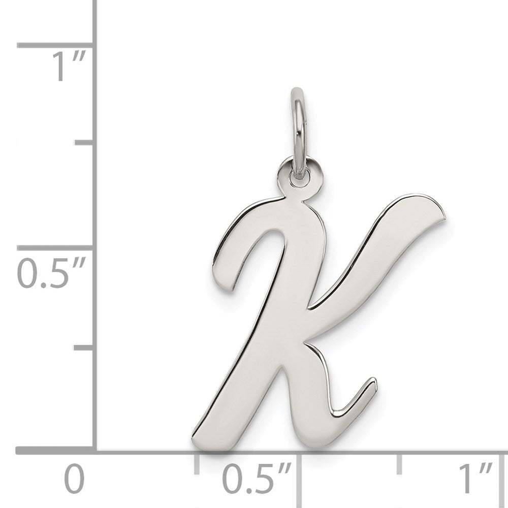 Sterlingsilber Rhodiniert Schreibschrift Buchstabe K Initiale Charm