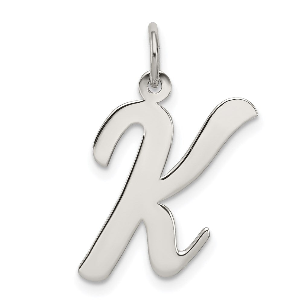 Sterlingsilber Rhodiniert Schreibschrift Buchstabe K Initiale Charm