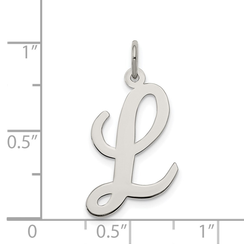 Sterlingsilber Rhodiniert Schreibschrift Buchstabe L Initiale Charm