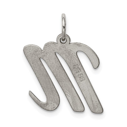 Sterlingsilber Rhodiniert Schreibschrift Buchstabe M Initiale Charm
