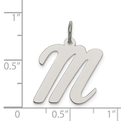 Sterlingsilber Rhodiniert Schreibschrift Buchstabe M Initiale Charm