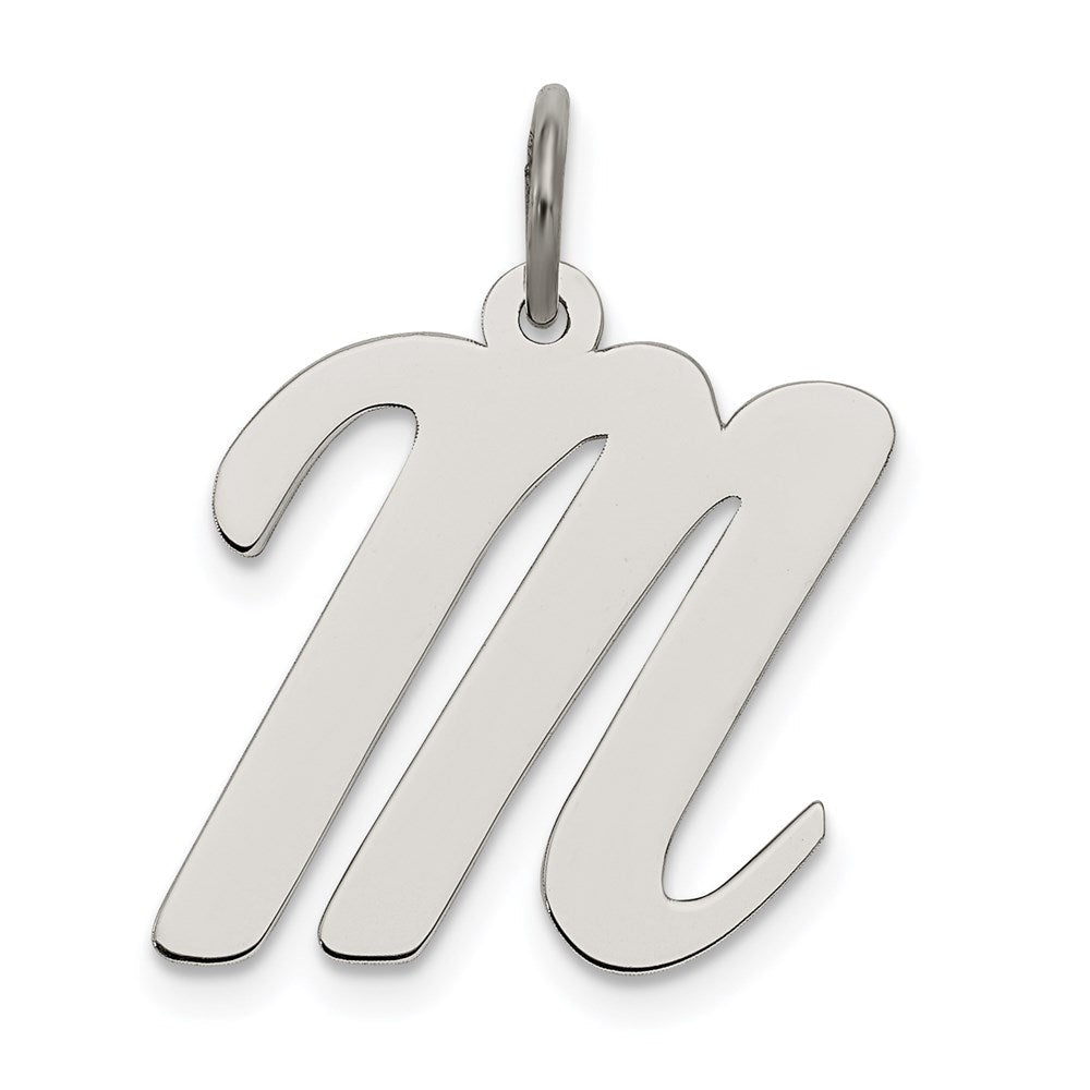 Sterlingsilber Rhodiniert Schreibschrift Buchstabe M Initiale Charm