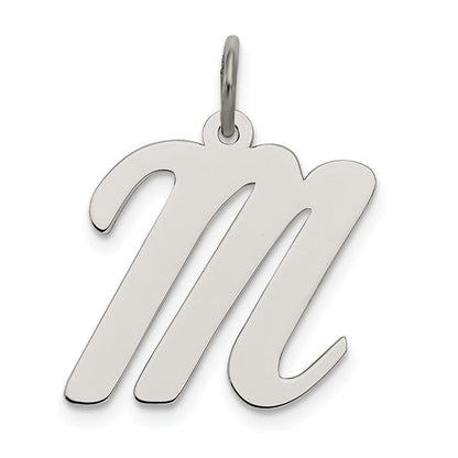 Sterlingsilber Rhodiniert Schreibschrift Buchstabe M Initiale Charm