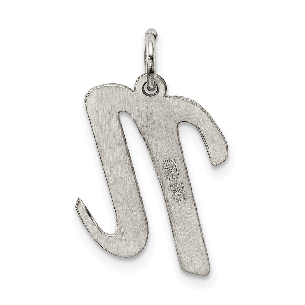 Sterlingsilber Rhodiniert Schreibschrift Buchstabe N Initiale Charm