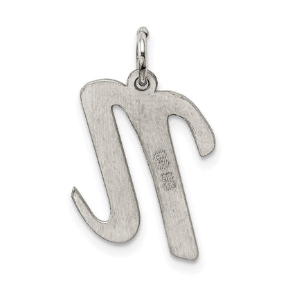 Sterlingsilber Rhodiniert Schreibschrift Buchstabe N Initiale Charm