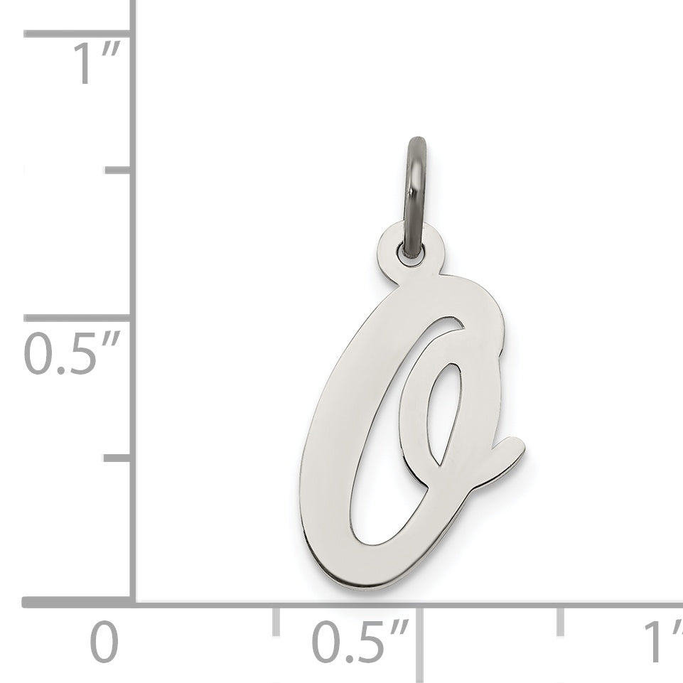 Sterlingsilber Rhodiniert Schreibschrift Buchstabe O Initiale Charm