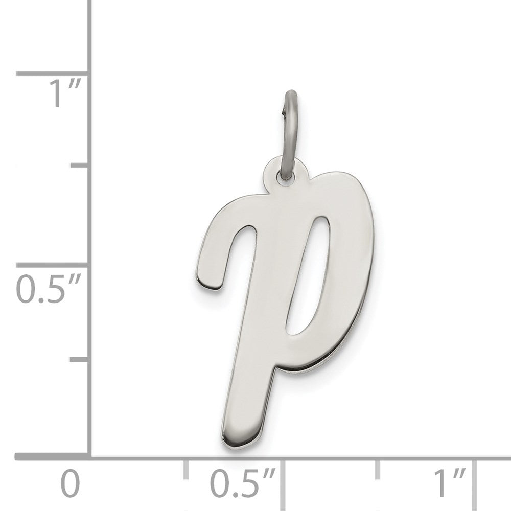Sterlingsilber Rhodiniert Schreibschrift Buchstabe P Initiale Charm