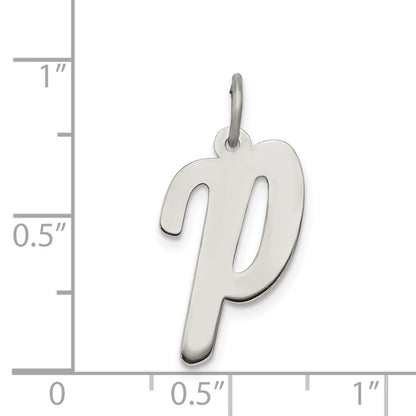 Sterlingsilber Rhodiniert Schreibschrift Buchstabe P Initiale Charm