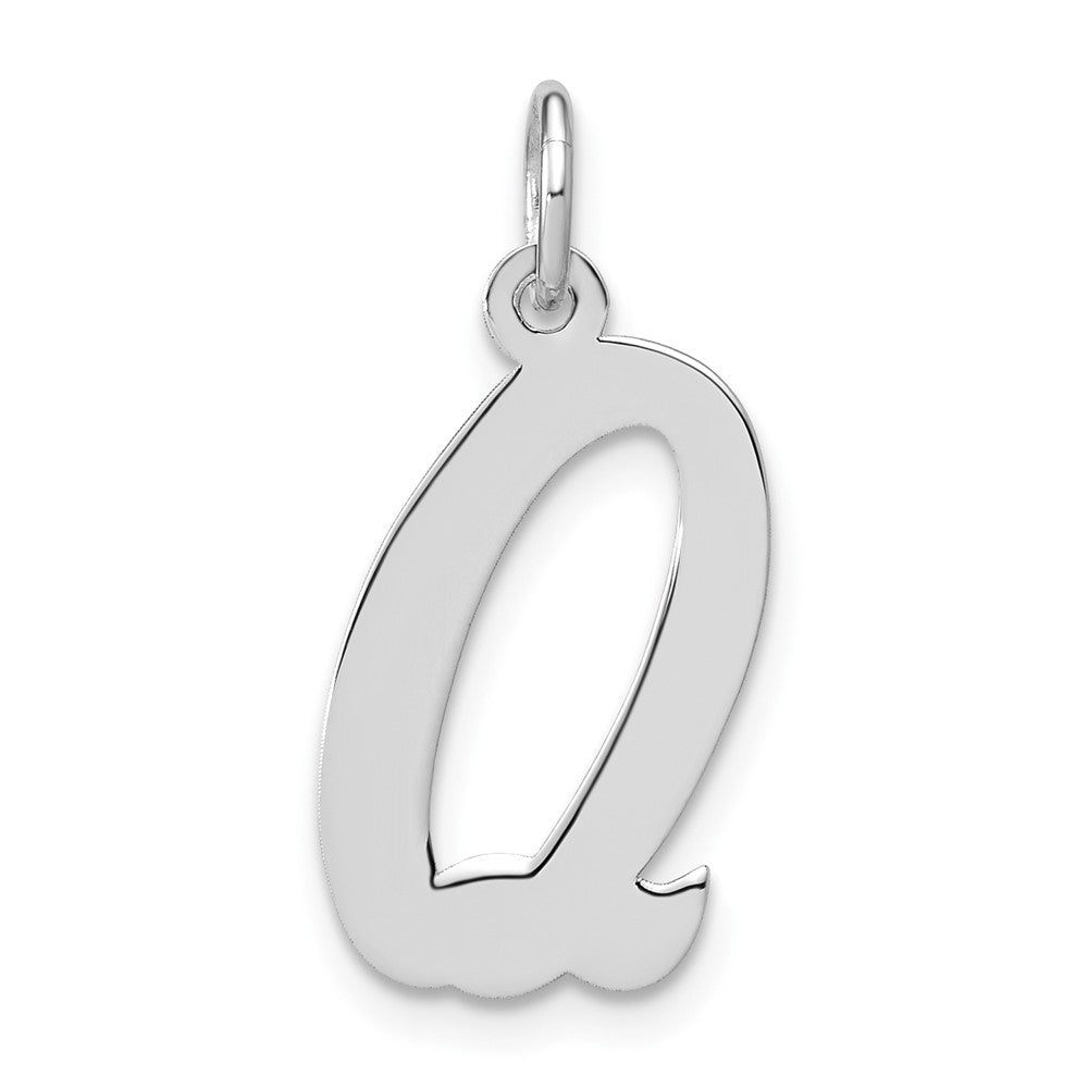 Sterlingsilber Rhodiniert Schreibschrift Buchstabe Q Initiale Charm
