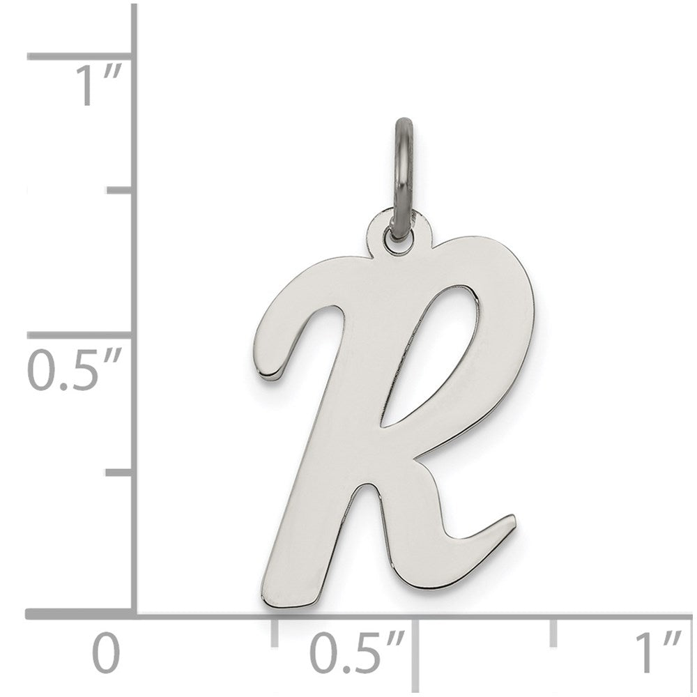 Sterlingsilber Rhodiniert Schreibschrift Buchstabe R Initiale Charm