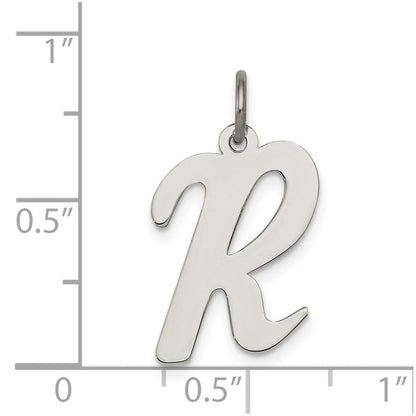 Sterlingsilber Rhodiniert Schreibschrift Buchstabe R Initiale Charm