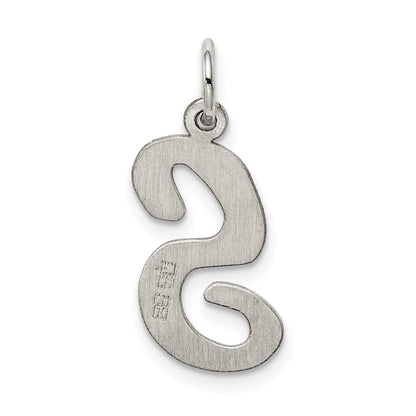 Sterlingsilber Rhodiniert Schreibschrift Buchstabe S Initiale Charm