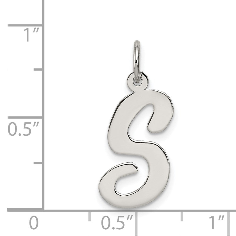 Sterlingsilber Rhodiniert Schreibschrift Buchstabe S Initiale Charm